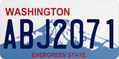 WA license plate ABJ2071