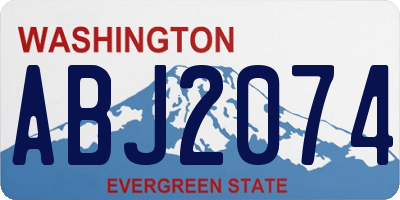 WA license plate ABJ2074