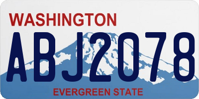 WA license plate ABJ2078