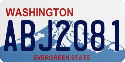 WA license plate ABJ2081