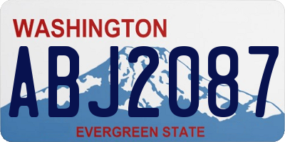 WA license plate ABJ2087
