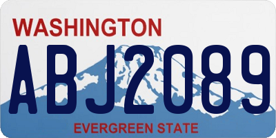 WA license plate ABJ2089