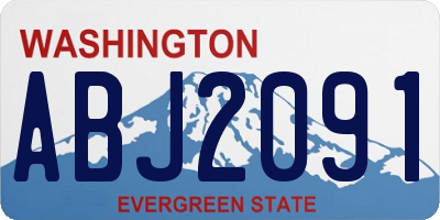 WA license plate ABJ2091