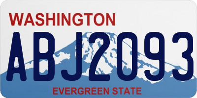 WA license plate ABJ2093
