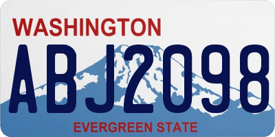 WA license plate ABJ2098
