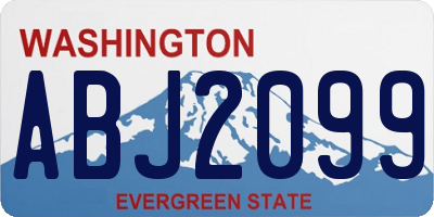 WA license plate ABJ2099