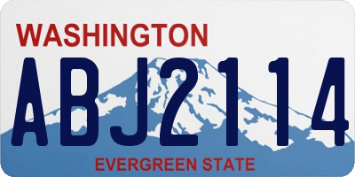 WA license plate ABJ2114