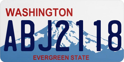 WA license plate ABJ2118