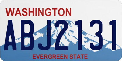 WA license plate ABJ2131