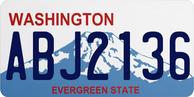 WA license plate ABJ2136