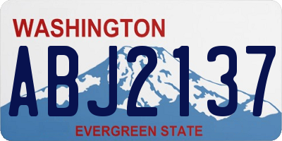 WA license plate ABJ2137
