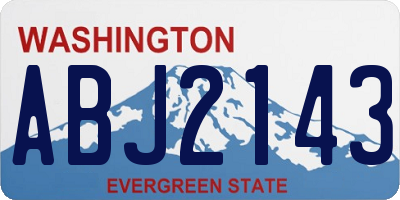 WA license plate ABJ2143