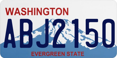 WA license plate ABJ2150