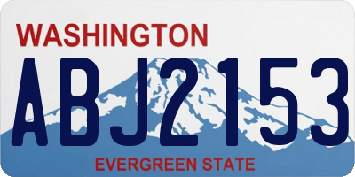 WA license plate ABJ2153