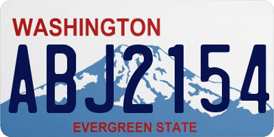 WA license plate ABJ2154