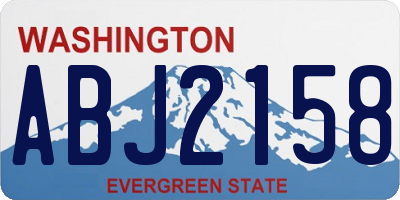 WA license plate ABJ2158