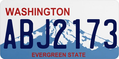 WA license plate ABJ2173