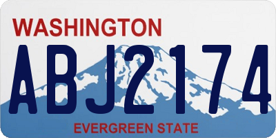 WA license plate ABJ2174