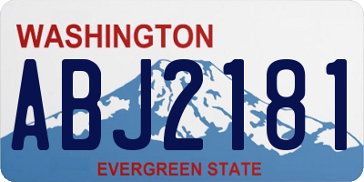 WA license plate ABJ2181