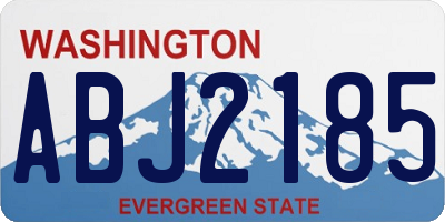 WA license plate ABJ2185