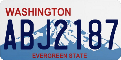 WA license plate ABJ2187