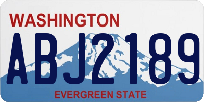 WA license plate ABJ2189