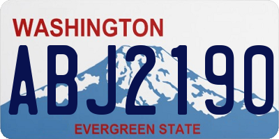 WA license plate ABJ2190