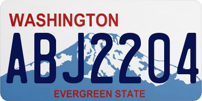WA license plate ABJ2204