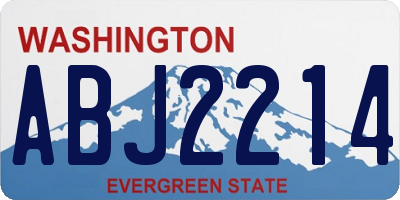 WA license plate ABJ2214