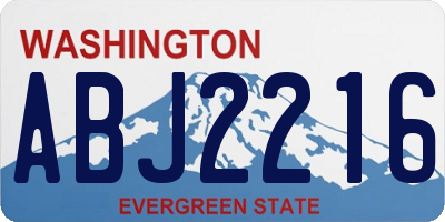 WA license plate ABJ2216