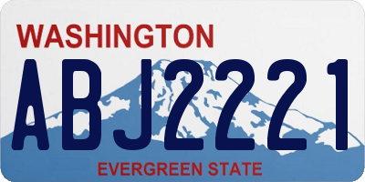 WA license plate ABJ2221