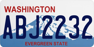 WA license plate ABJ2232