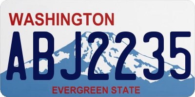 WA license plate ABJ2235