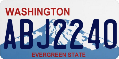 WA license plate ABJ2240