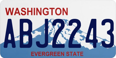 WA license plate ABJ2243