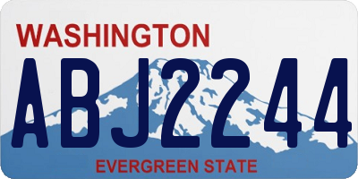 WA license plate ABJ2244