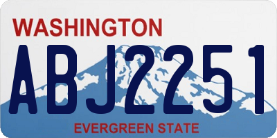 WA license plate ABJ2251