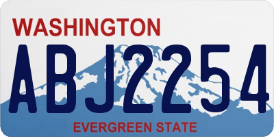 WA license plate ABJ2254