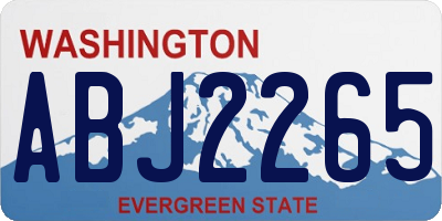 WA license plate ABJ2265