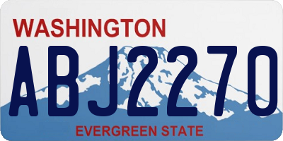WA license plate ABJ2270