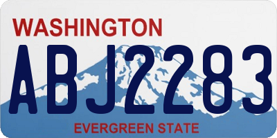 WA license plate ABJ2283