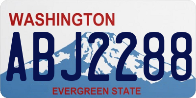 WA license plate ABJ2288