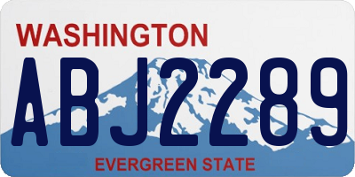 WA license plate ABJ2289