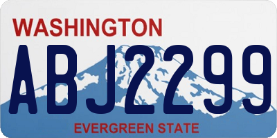 WA license plate ABJ2299