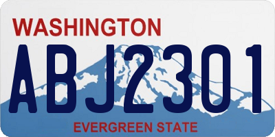 WA license plate ABJ2301