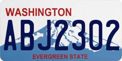WA license plate ABJ2302