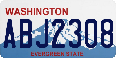 WA license plate ABJ2308
