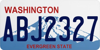 WA license plate ABJ2327