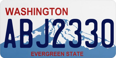 WA license plate ABJ2330