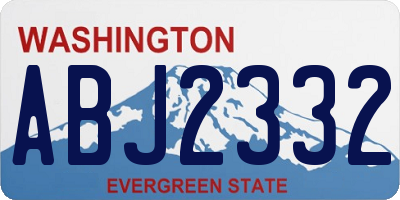 WA license plate ABJ2332